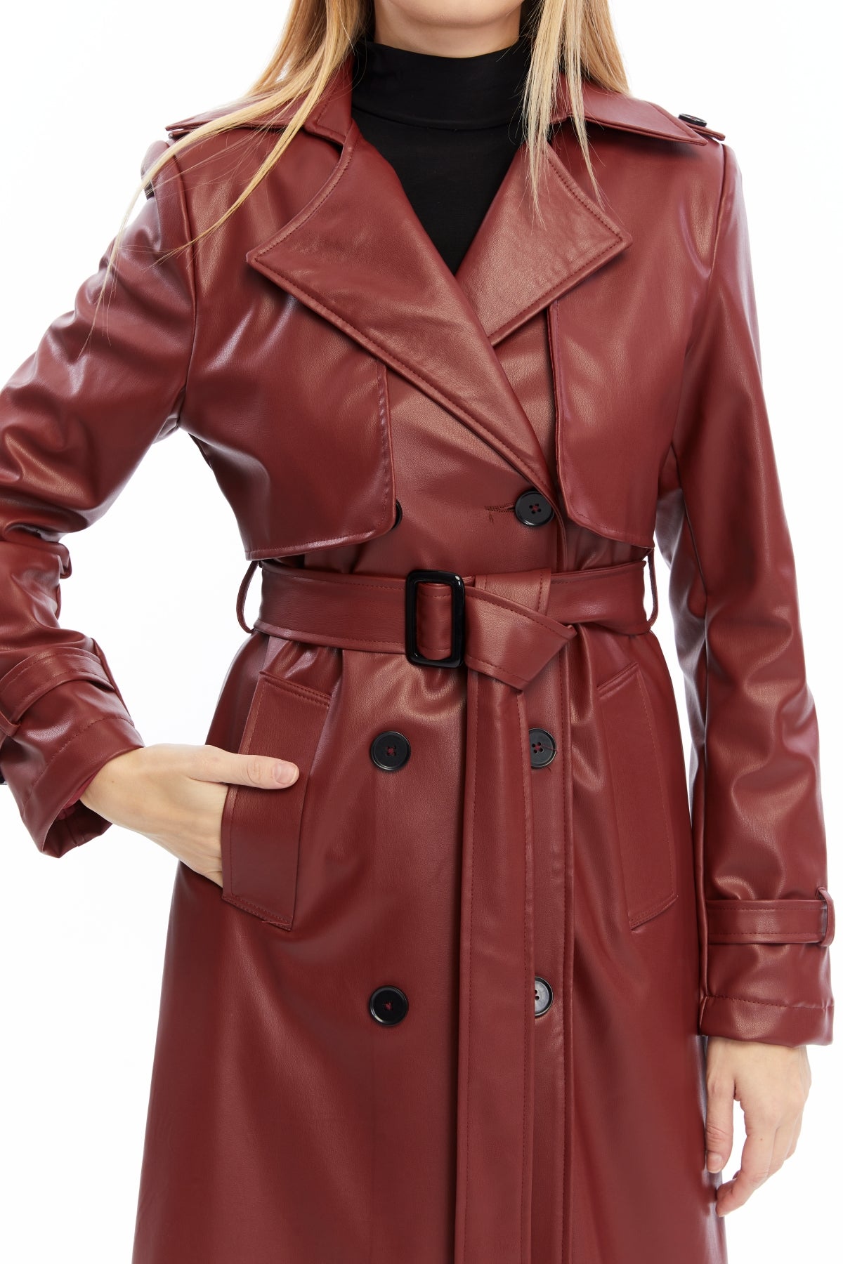 Ledermantel Trenchcoat Klassisch