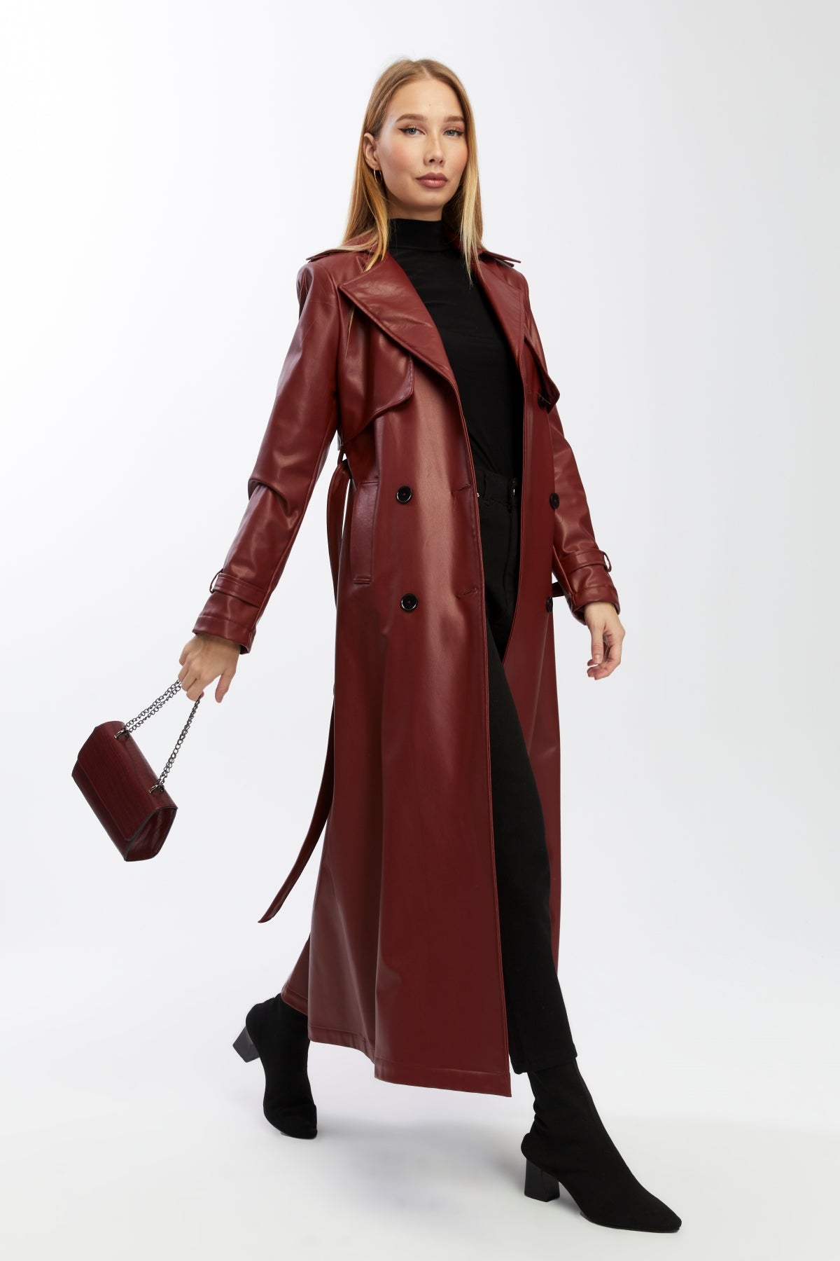 Ledermantel Trenchcoat Klassisch
