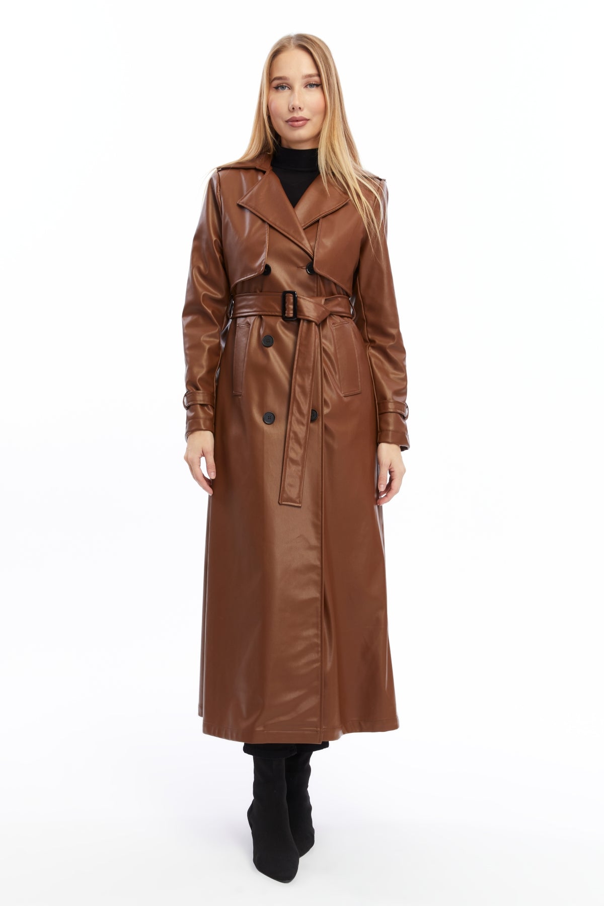 Ledermantel Trenchcoat Klassisch