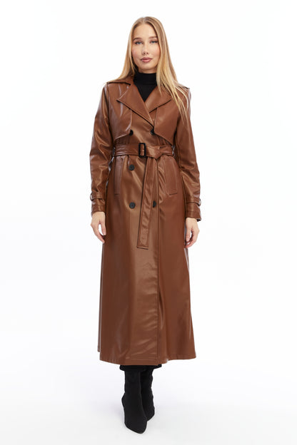 Ledermantel Trenchcoat Klassisch