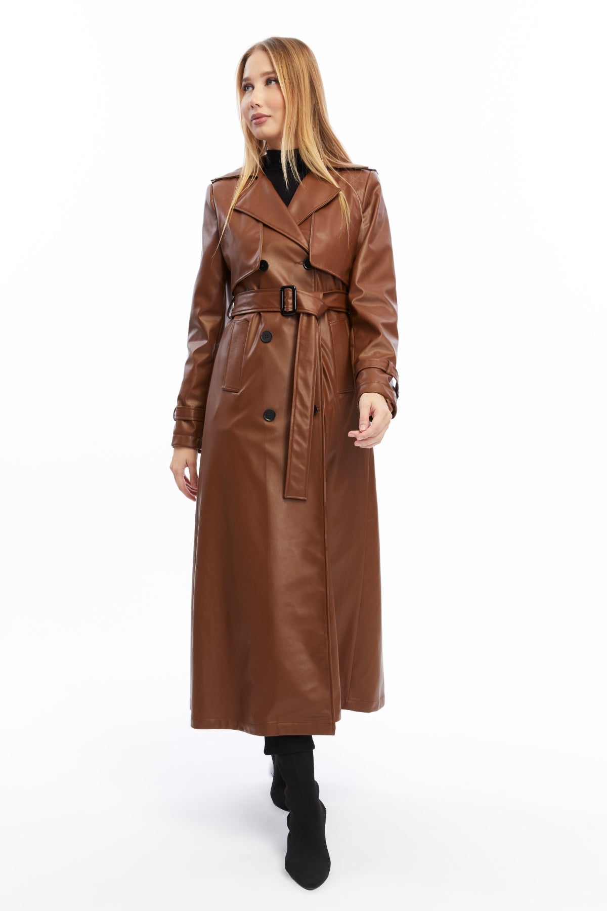 Ledermantel Trenchcoat Klassisch