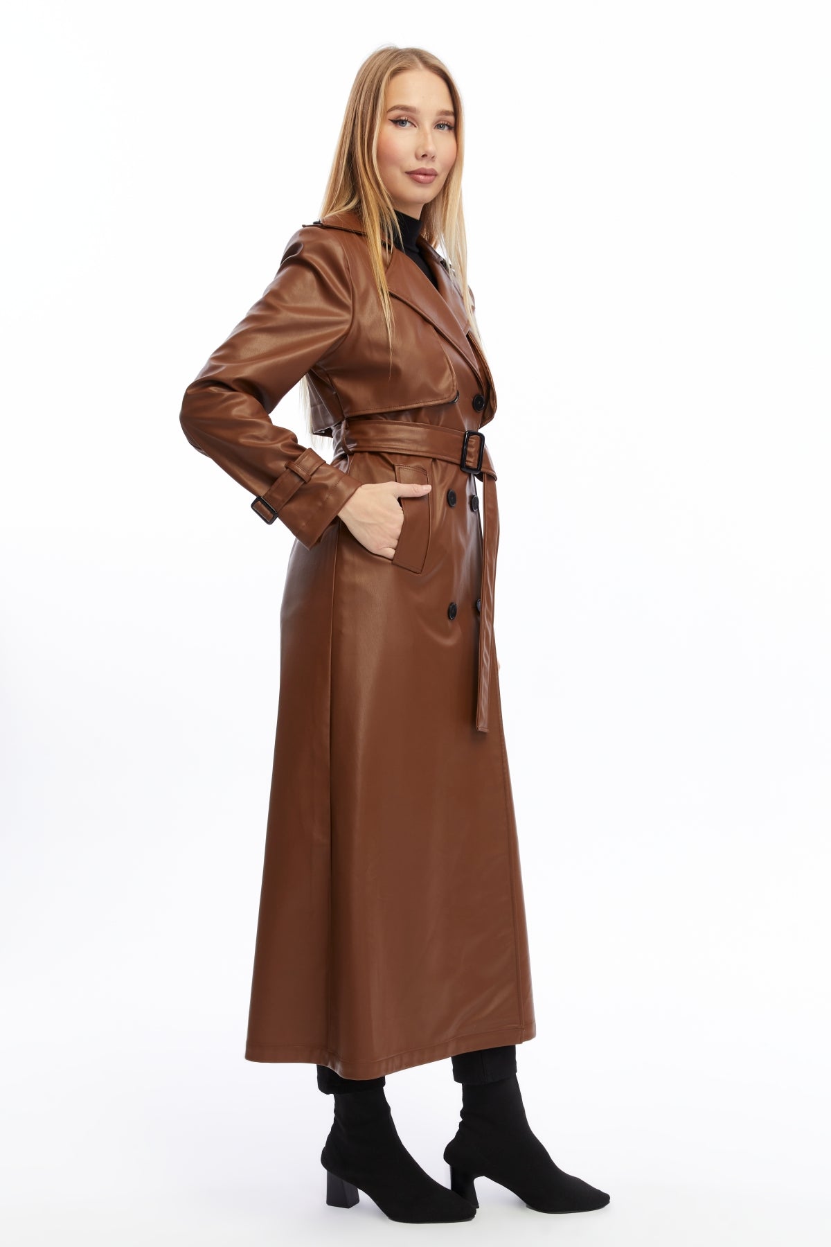 Ledermantel Trenchcoat Klassisch