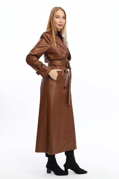 Ledermantel Trenchcoat Klassisch