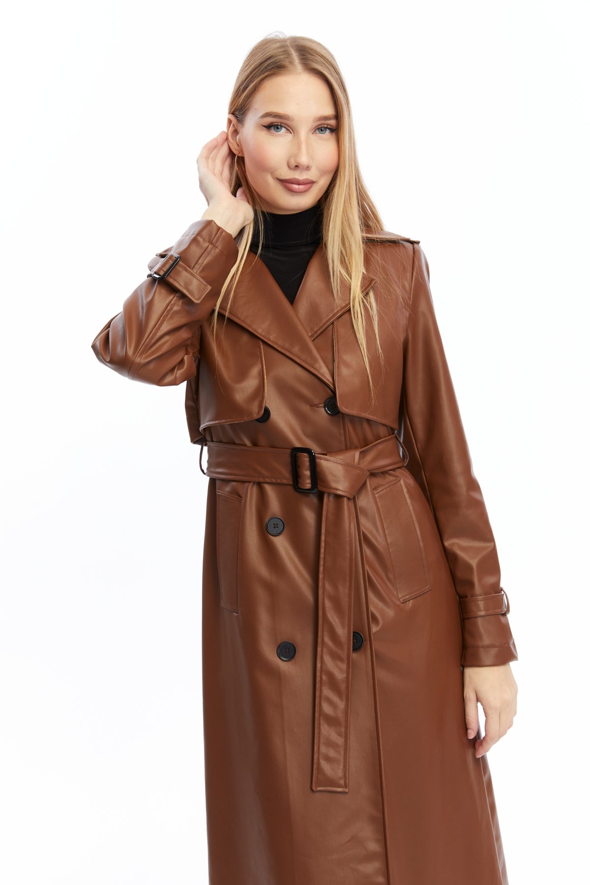 Ledermantel Trenchcoat Klassisch