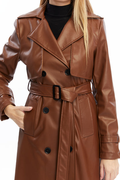 Ledermantel Trenchcoat Klassisch