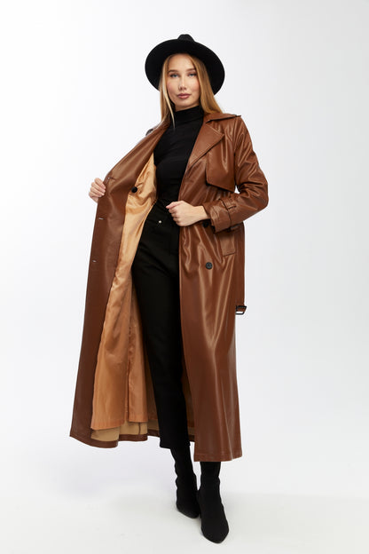 Ledermantel Trenchcoat Klassisch