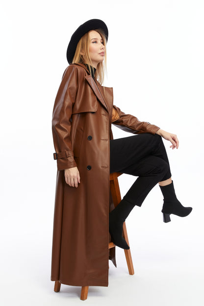 Ledermantel Trenchcoat Klassisch