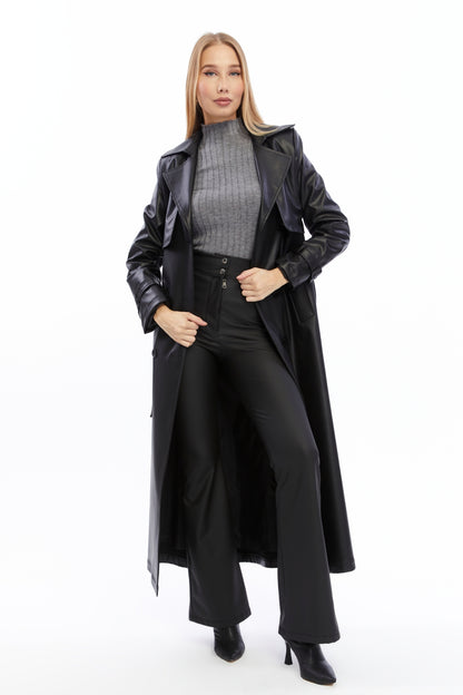 Ledermantel Trenchcoat Klassisch