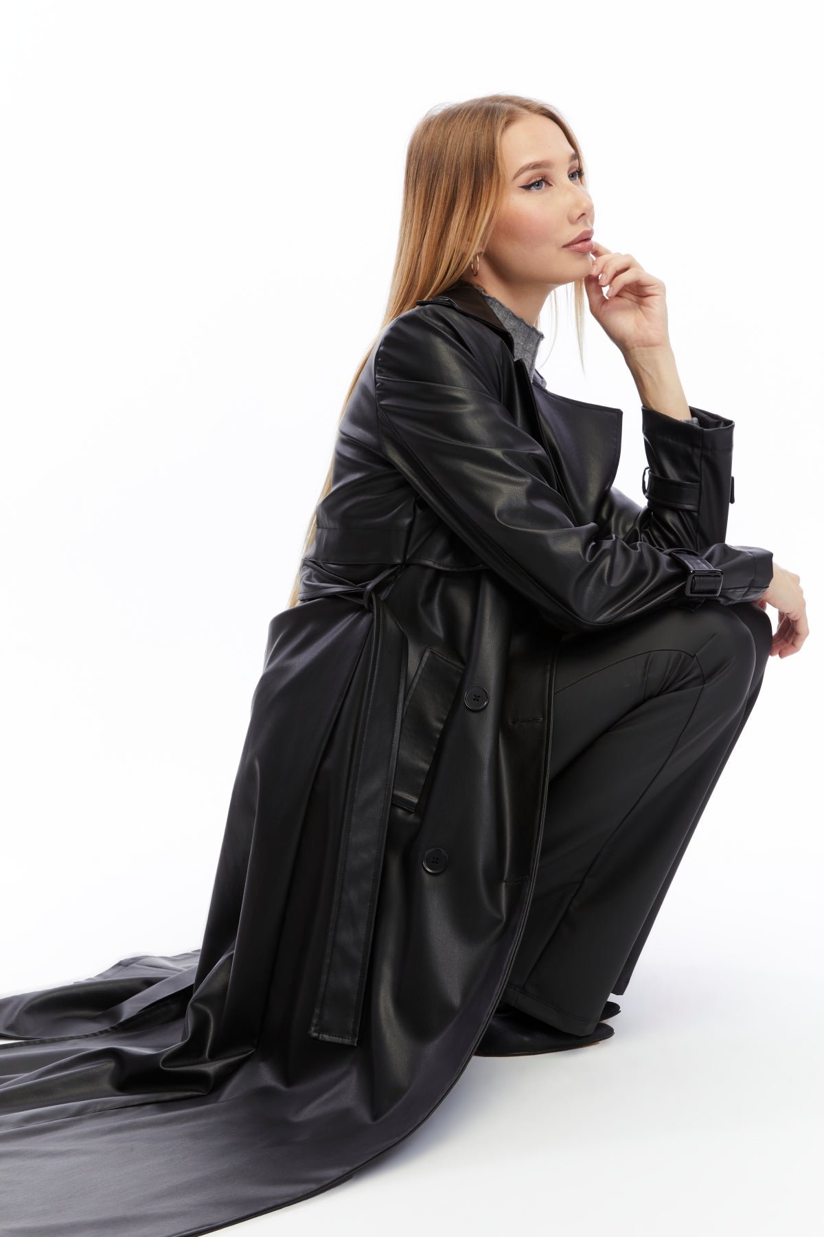 Ledermantel Trenchcoat Klassisch