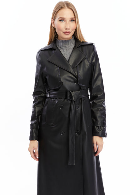 Ledermantel Trenchcoat Klassisch