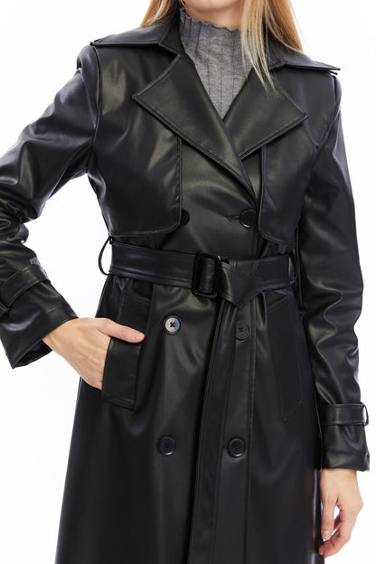 Ledermantel Trenchcoat Klassisch