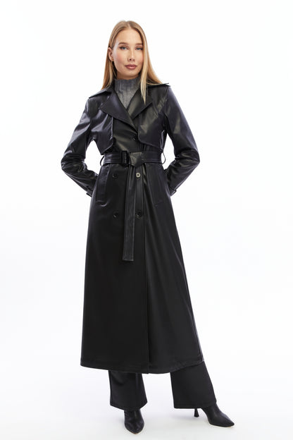 Ledermantel Trenchcoat Klassisch