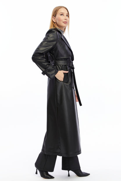 Ledermantel Trenchcoat Klassisch