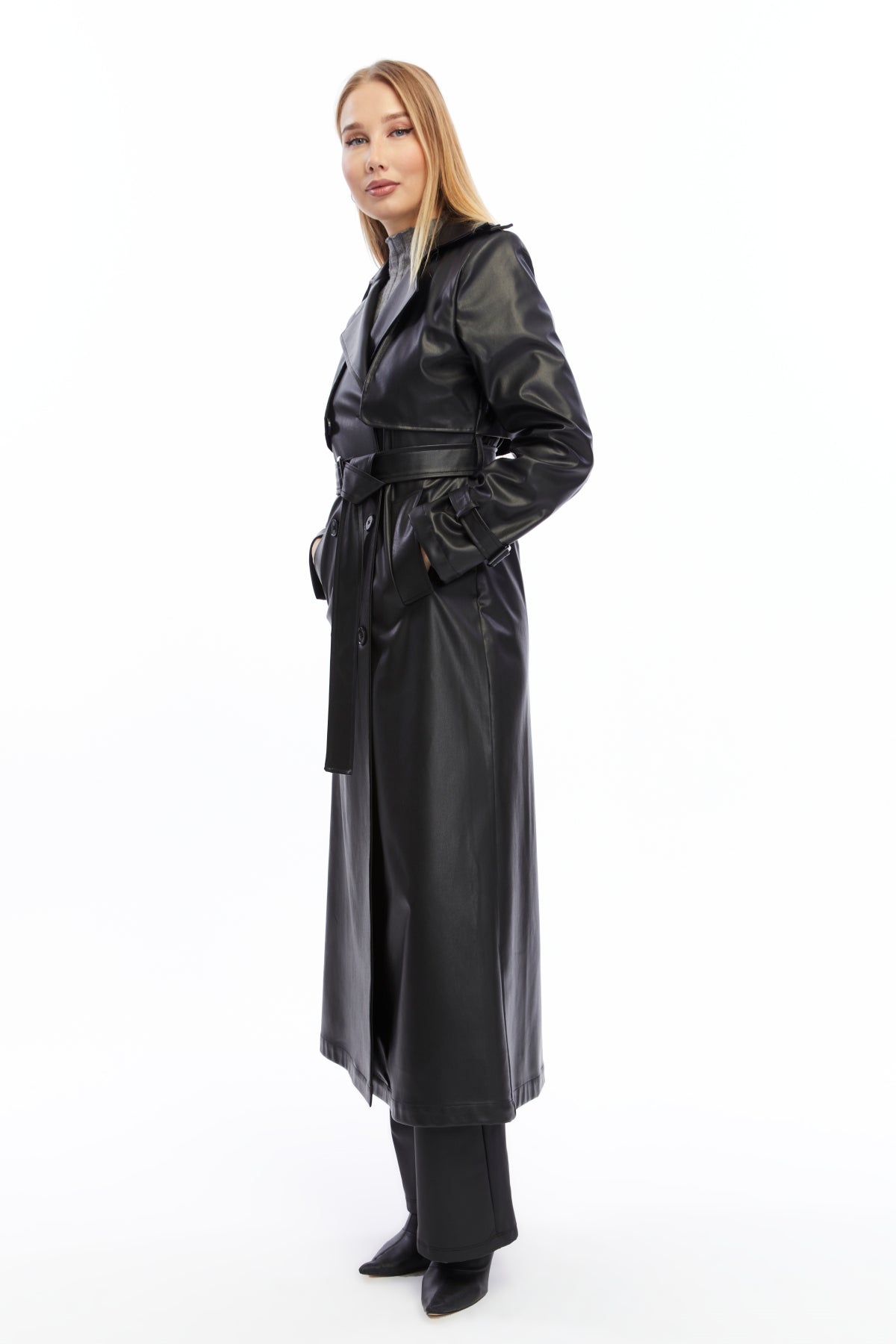 Ledermantel Trenchcoat Klassisch
