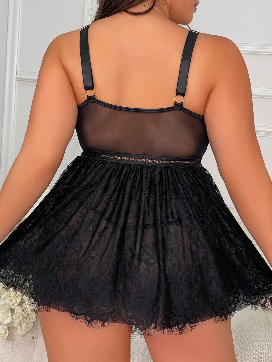 Xanthe – Negligé – Set mit Spitze &amp; Tüll