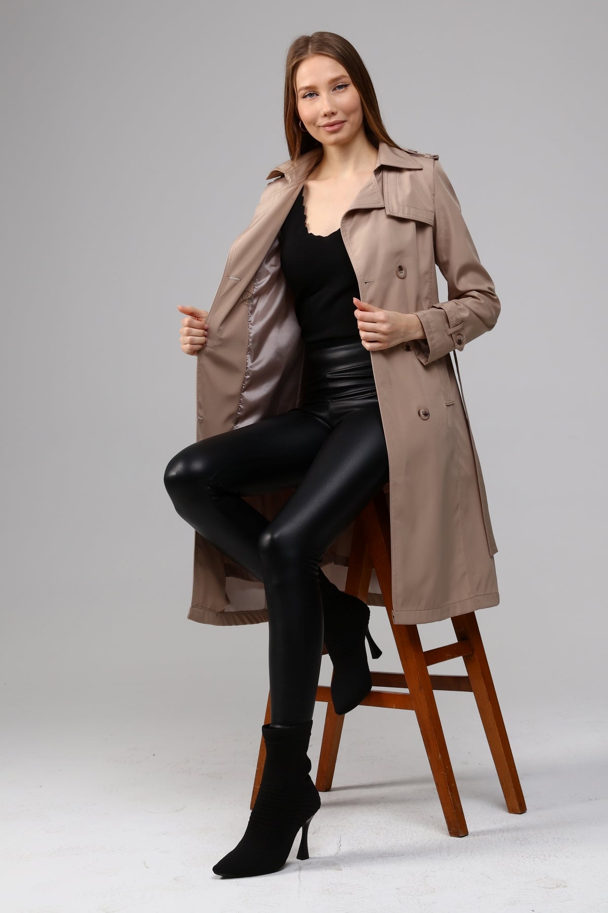 Klassischer Damen Trenchcoat wasserabweisend