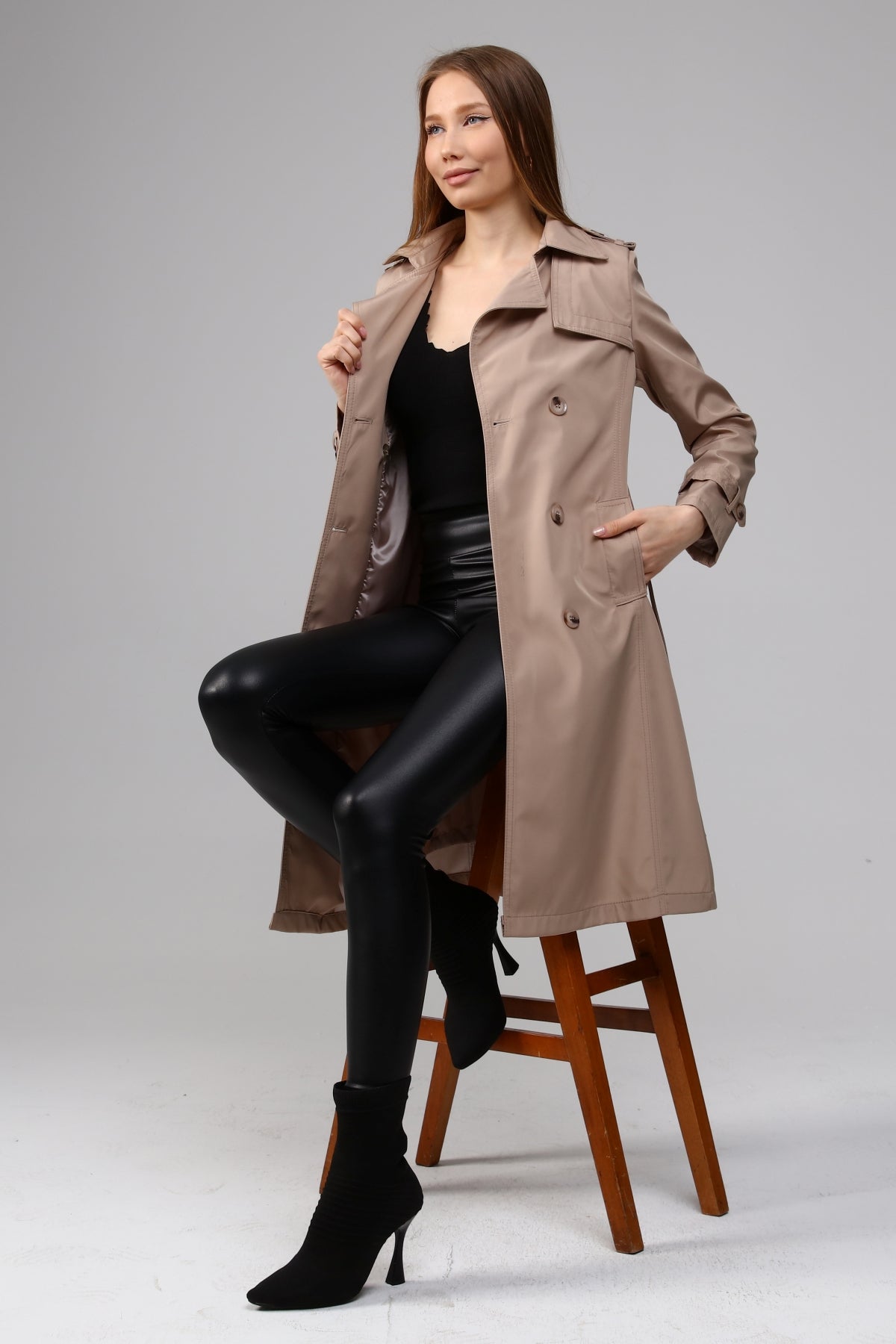 Klassischer Damen Trenchcoat wasserabweisend