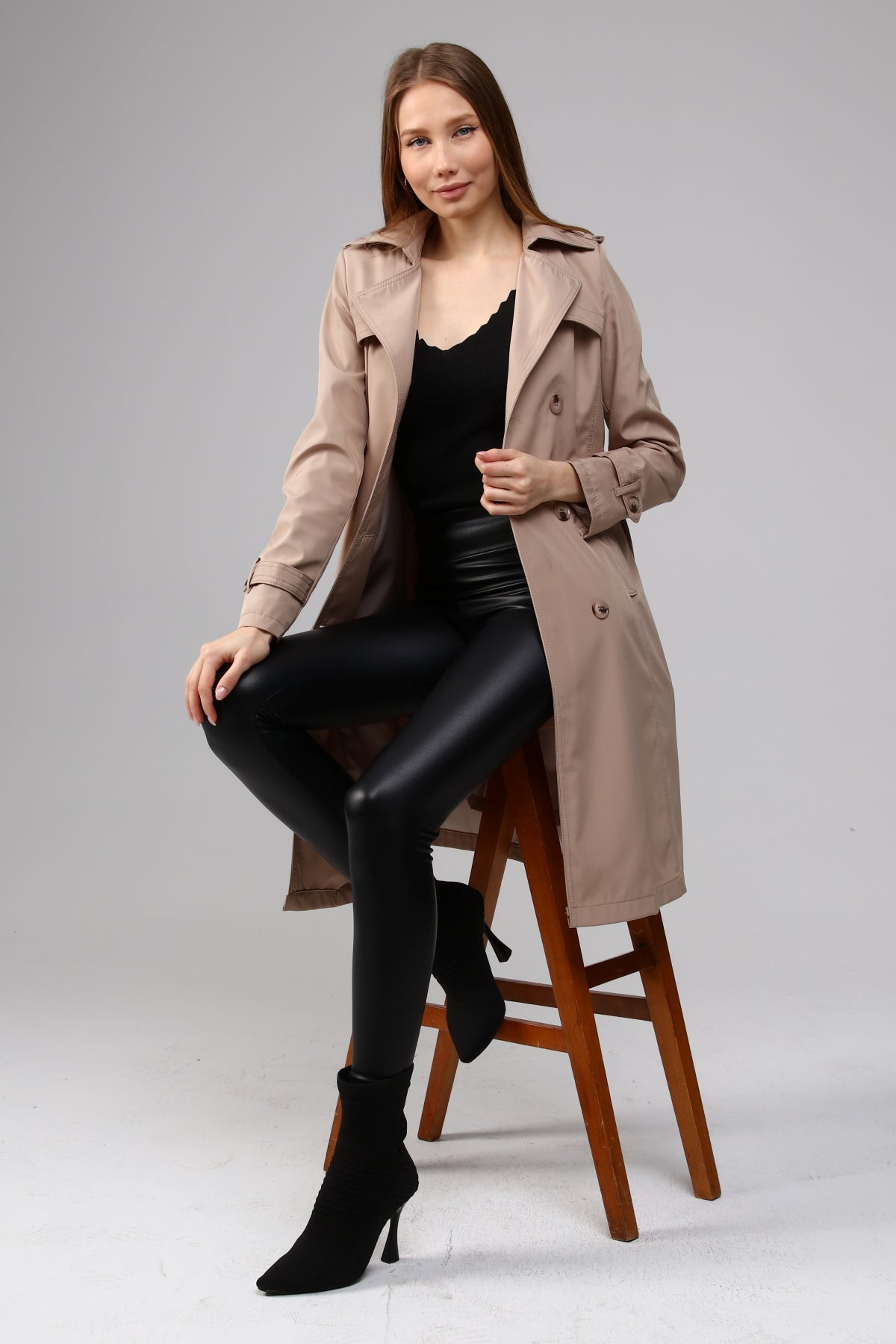 Klassischer Damen Trenchcoat wasserabweisend