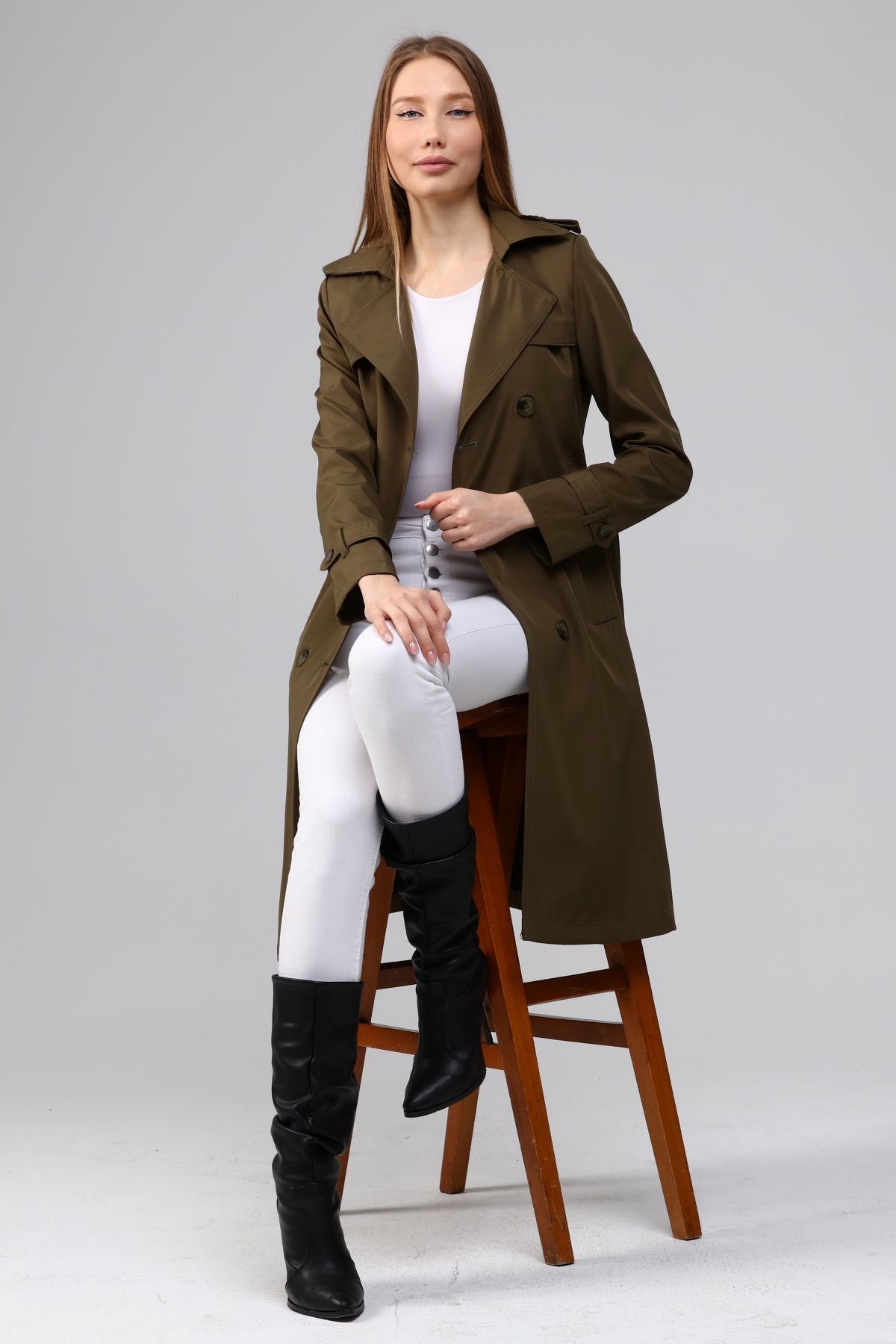 Klassischer Damen Trenchcoat wasserabweisend