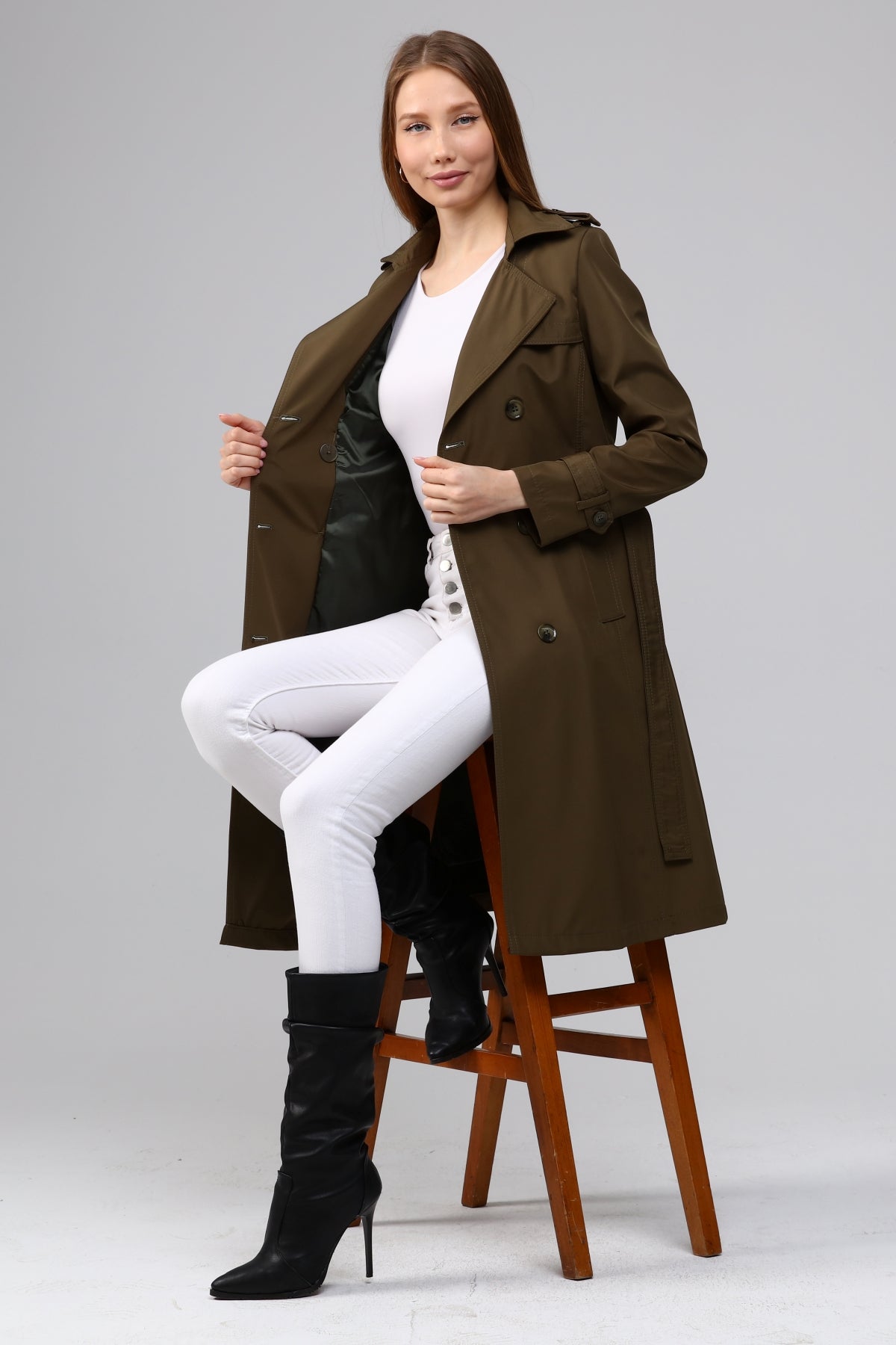 Klassischer Damen Trenchcoat wasserabweisend