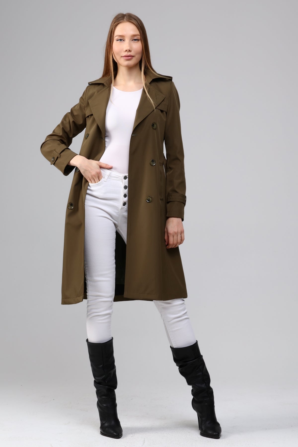 Klassischer Damen Trenchcoat wasserabweisend