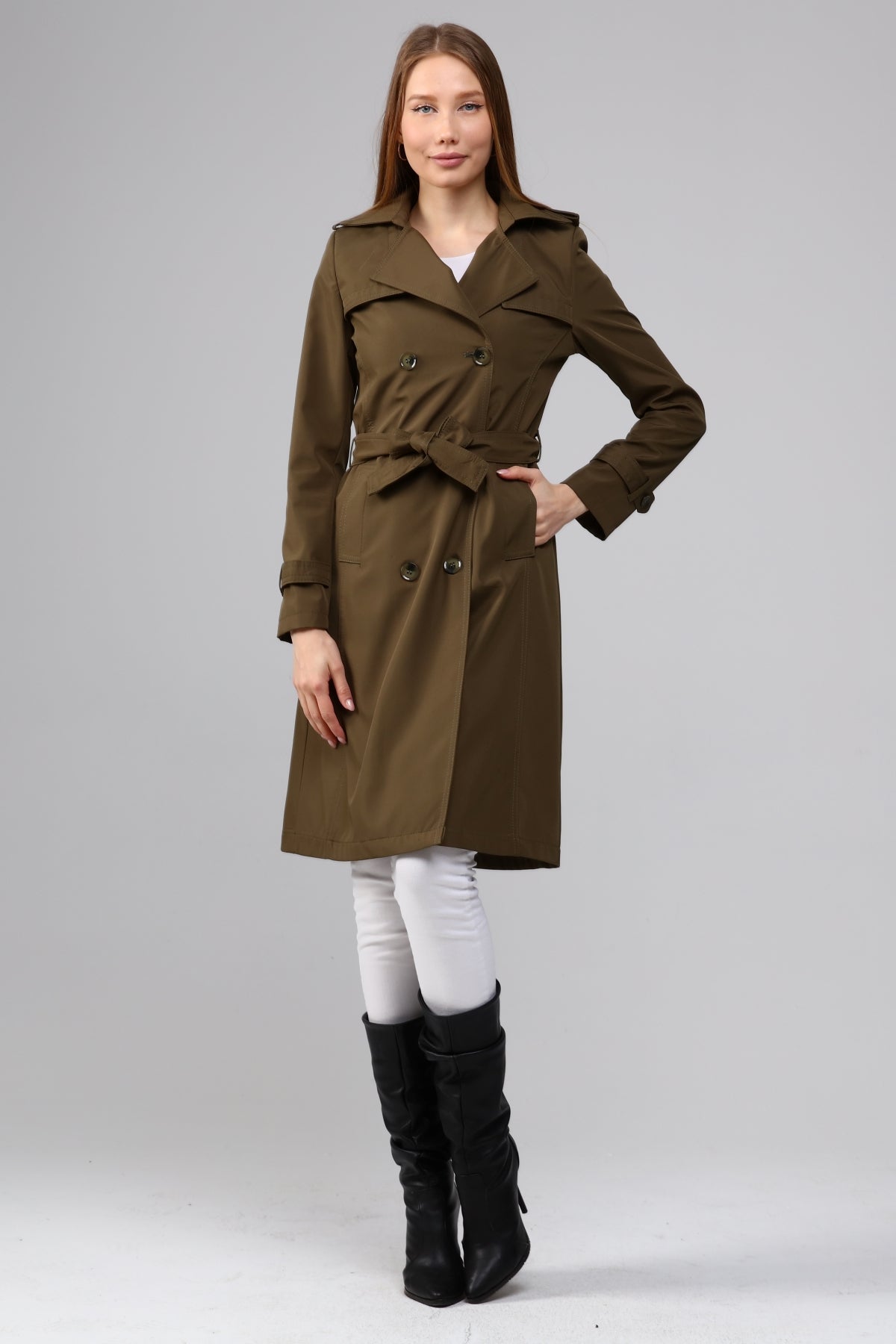 Klassischer Damen Trenchcoat wasserabweisend