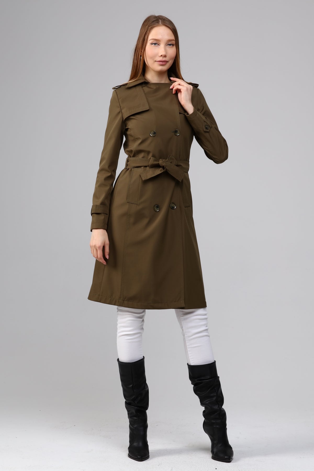 Klassischer Damen Trenchcoat wasserabweisend