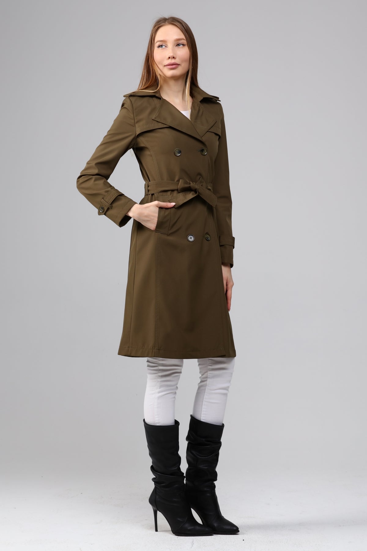 Klassischer Damen Trenchcoat wasserabweisend