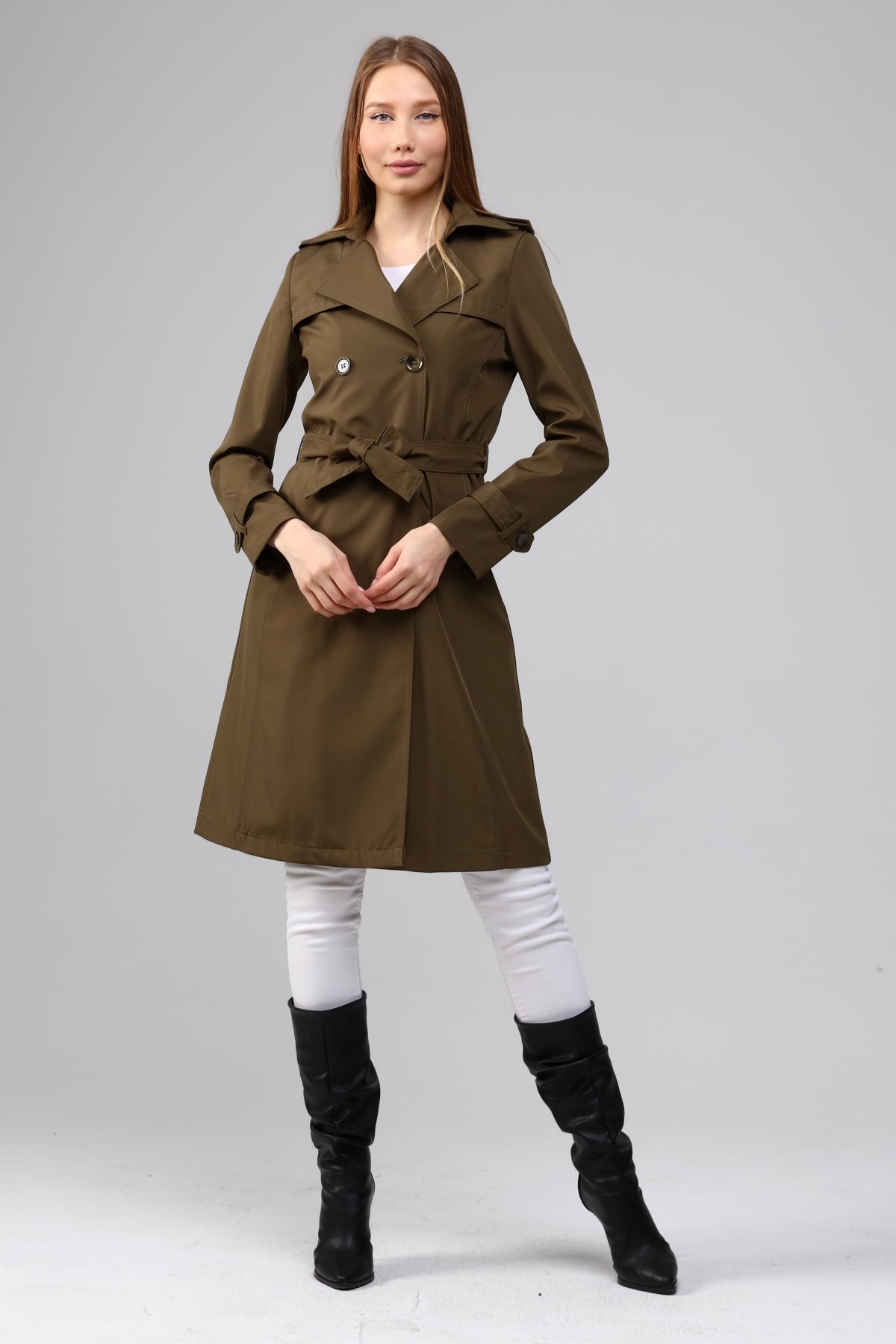 Klassischer Damen Trenchcoat wasserabweisend