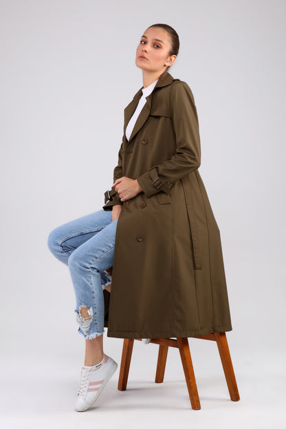 Trenchcoat mit Gürtel und Doppelreihe