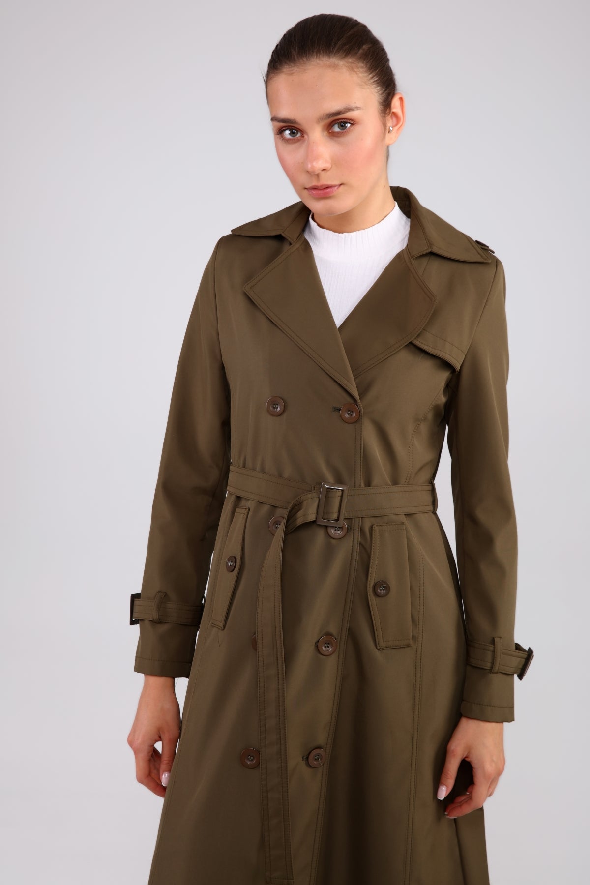 Trenchcoat mit Gürtel und Doppelreihe