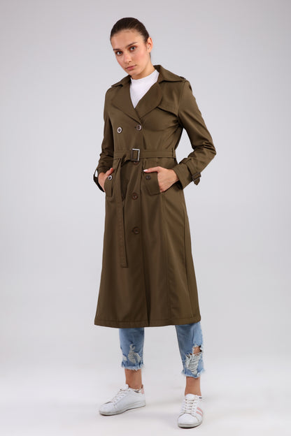 Trenchcoat mit Gürtel und Doppelreihe