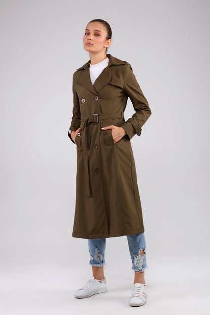 Trenchcoat mit Gürtel und Doppelreihe