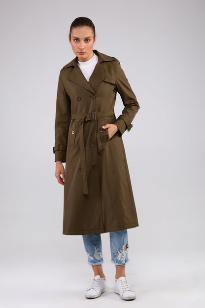 Trenchcoat mit Gürtel und Doppelreihe