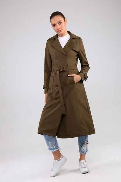 Trenchcoat mit Gürtel und Doppelreihe