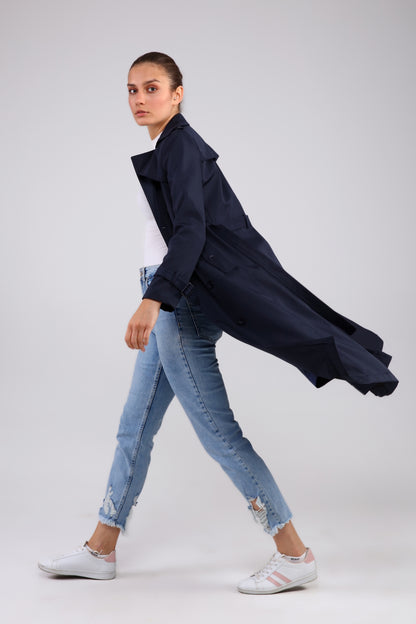 Trenchcoat mit Gürtel und Doppelreihe