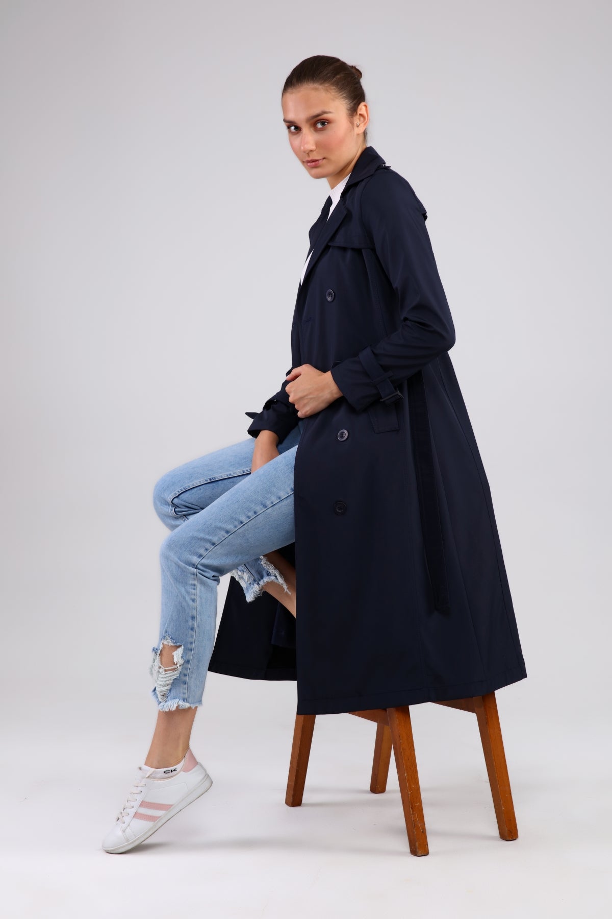 Trenchcoat mit Gürtel und Doppelreihe