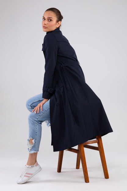 Trenchcoat mit Gürtel und Doppelreihe