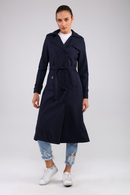 Trenchcoat mit Gürtel und Doppelreihe