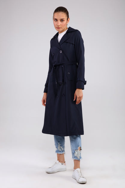 Trenchcoat mit Gürtel und Doppelreihe