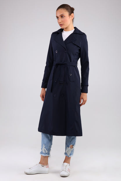 Trenchcoat mit Gürtel und Doppelreihe