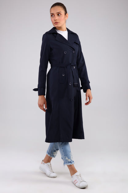 Trenchcoat mit Gürtel und Doppelreihe