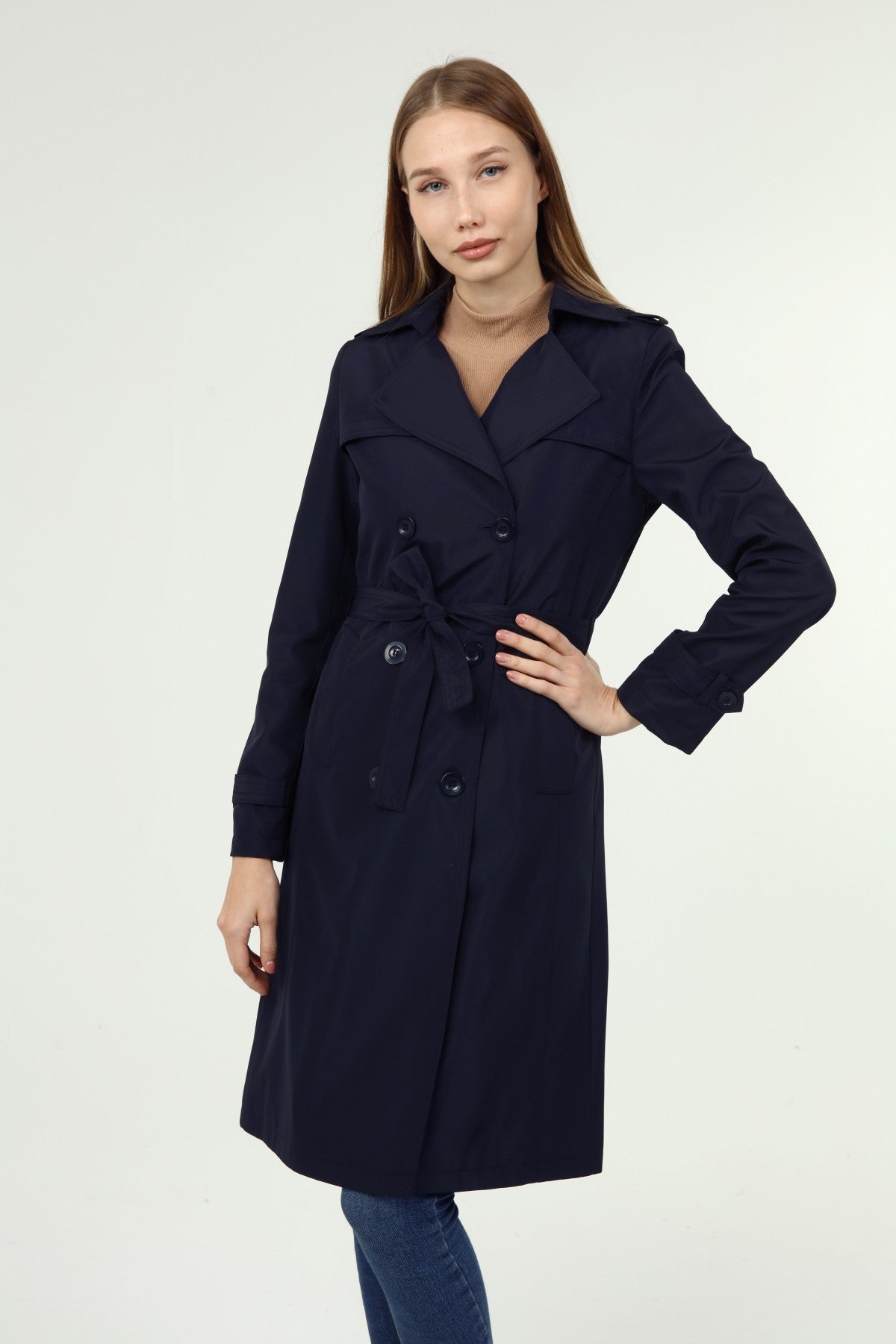 Klassischer Damen Trenchcoat wasserabweisend