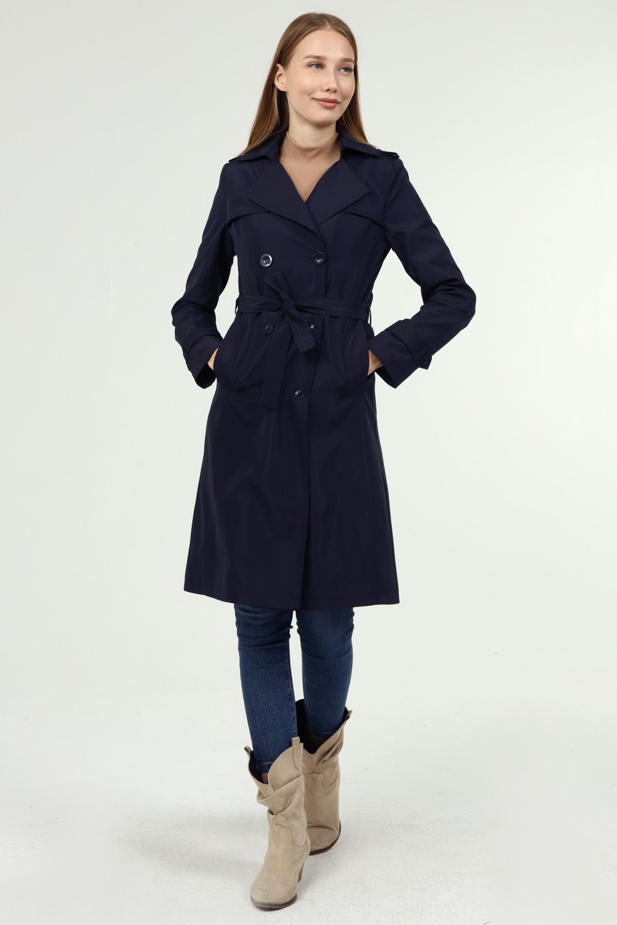 Klassischer Damen Trenchcoat wasserabweisend