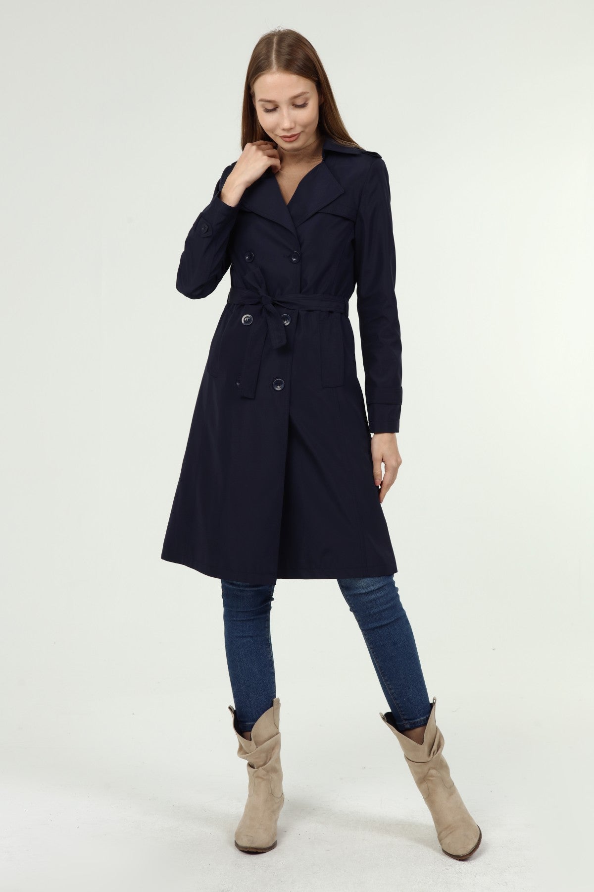 Klassischer Damen Trenchcoat wasserabweisend