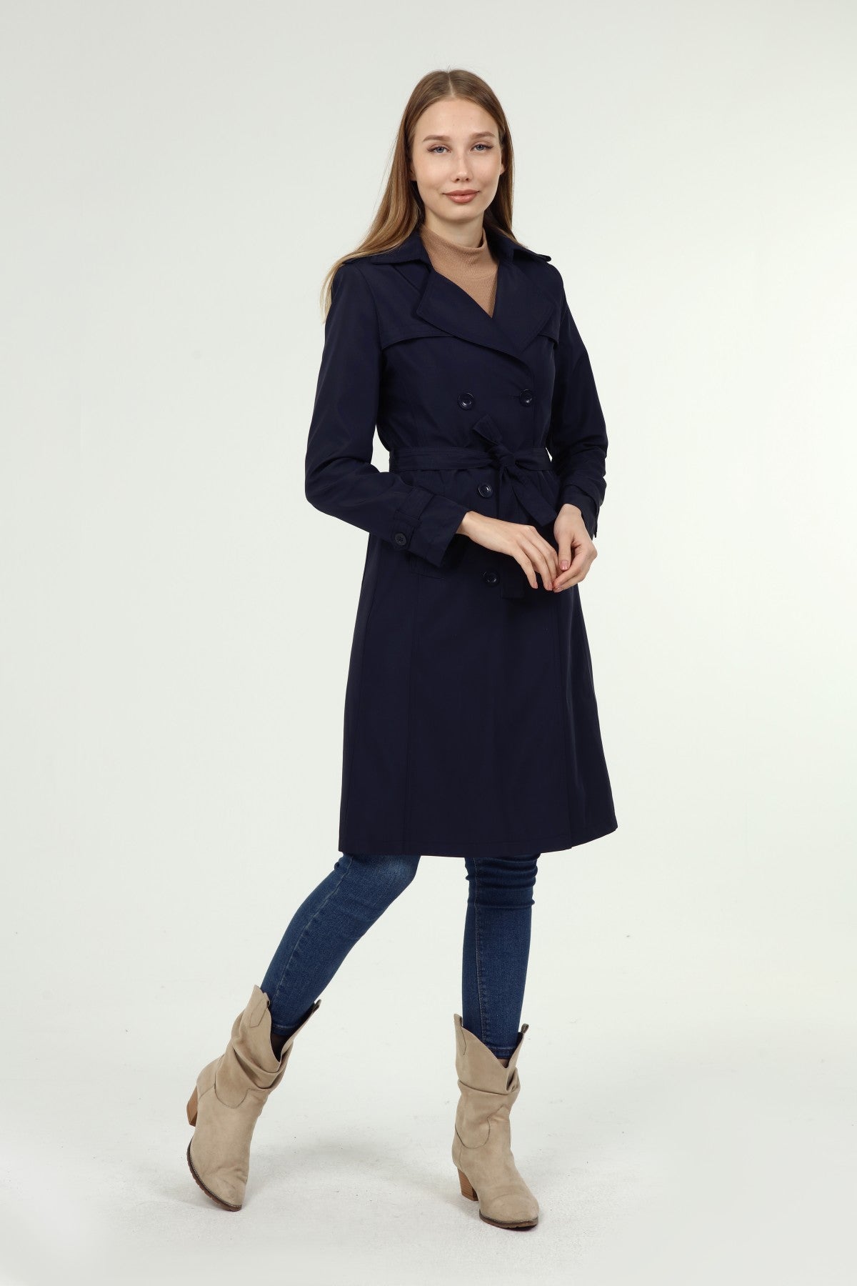Klassischer Damen Trenchcoat wasserabweisend