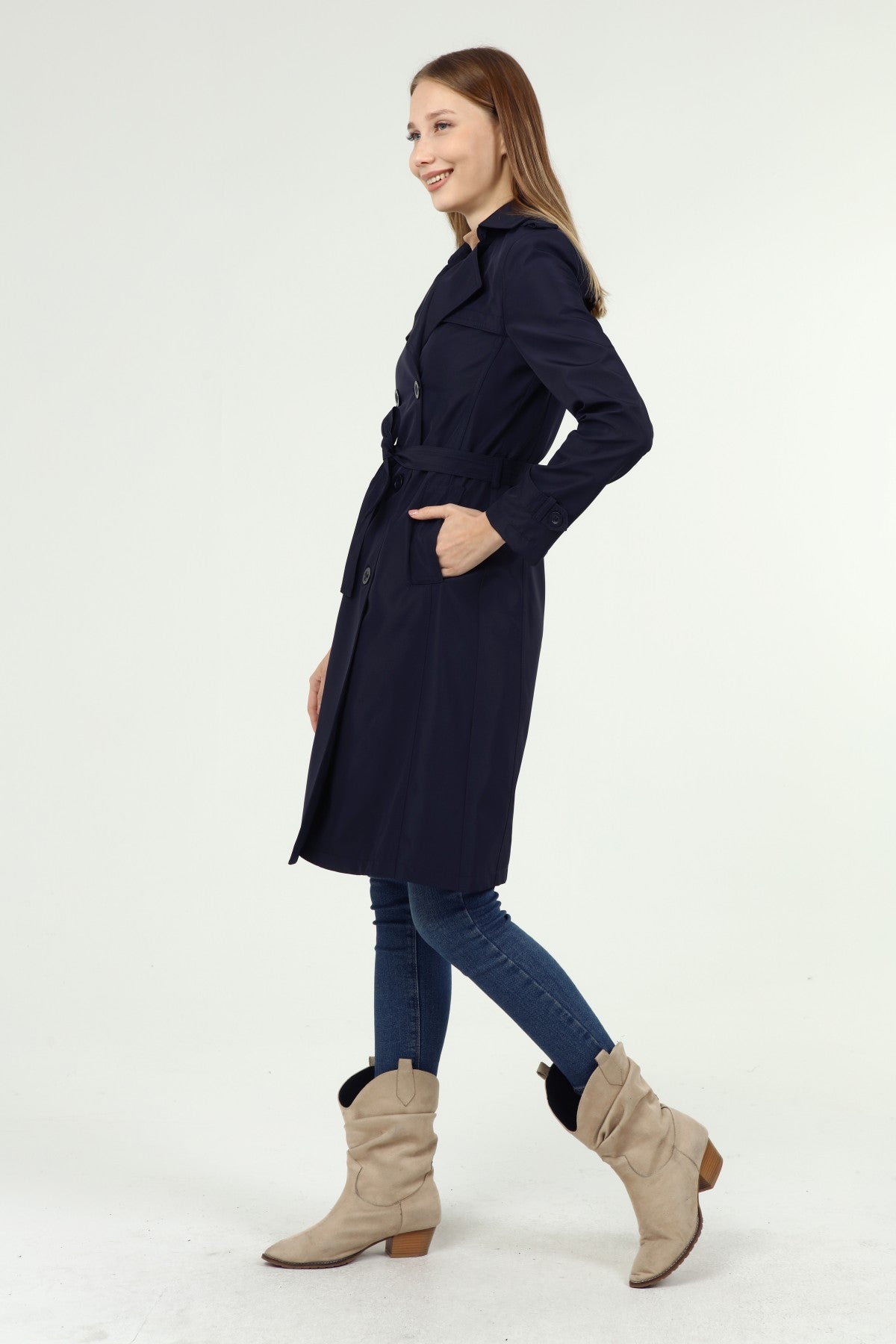 Klassischer Damen Trenchcoat wasserabweisend