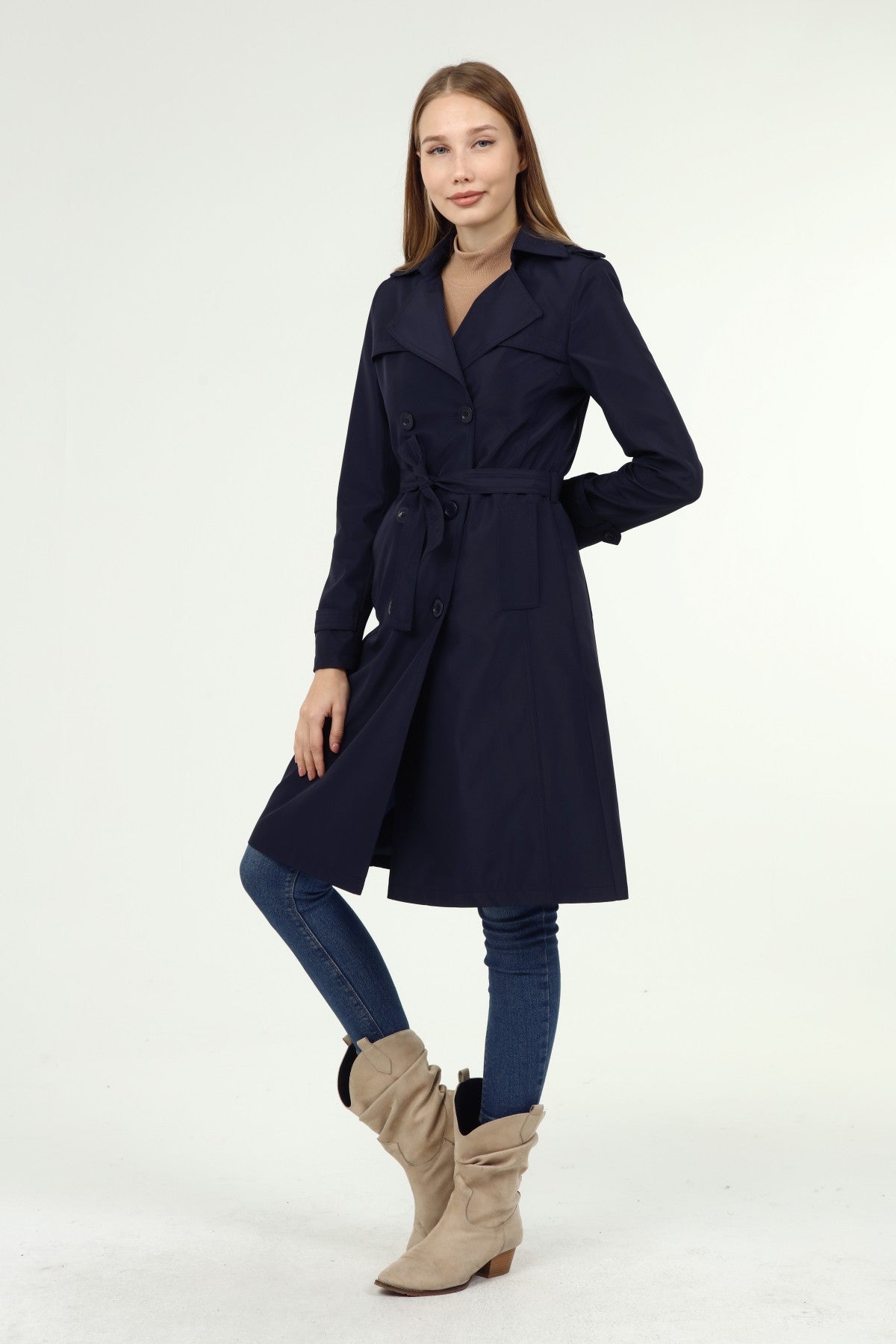 Klassischer Damen Trenchcoat wasserabweisend