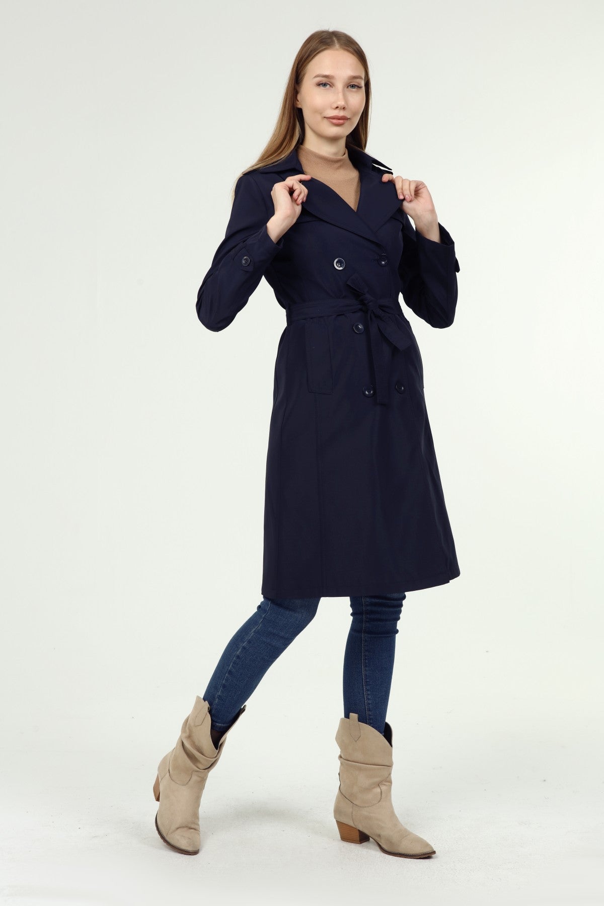 Klassischer Damen Trenchcoat wasserabweisend