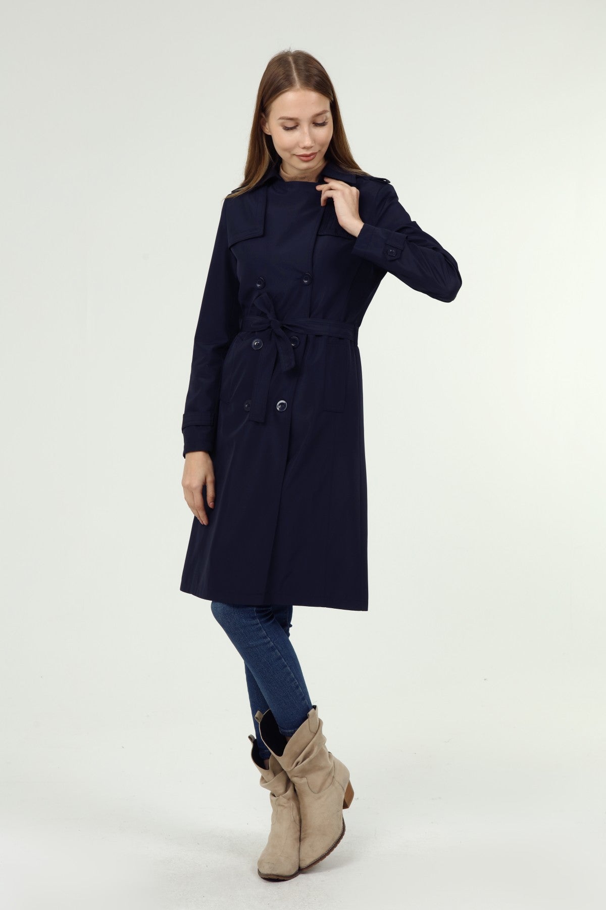 Klassischer Damen Trenchcoat wasserabweisend